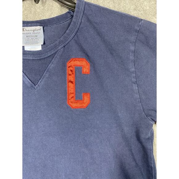 Champion Shirt Womens Medium Navy Red Reverse Weave Short Sleeve - Picture 5 of 9